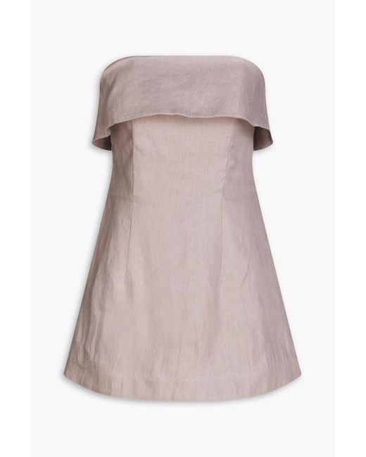 Bondi Born Pink Elba trägerloses minikleid aus leinen-twill