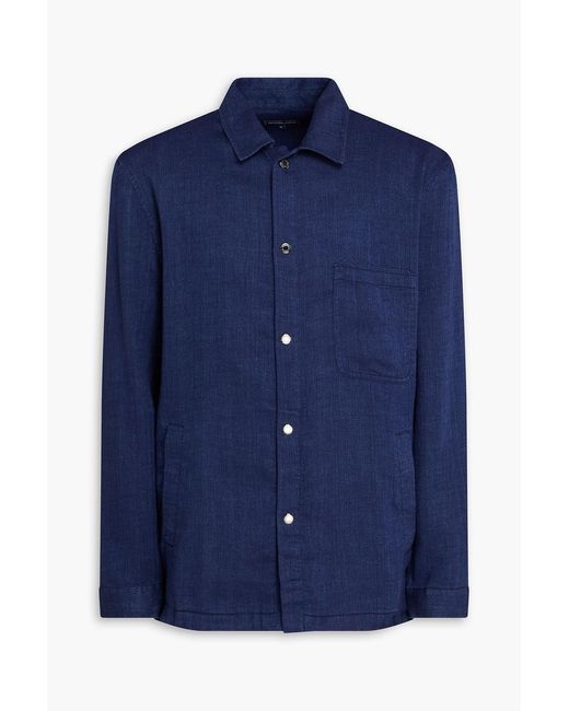 Frescobol Carioca Blue Diego Linen And Cotton-Blend Overshirt for men