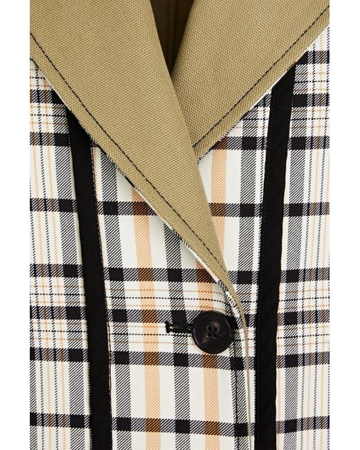 3.1 Phillip Lim White Reversible Checked Cotton-blend Twill And Canvas Coat