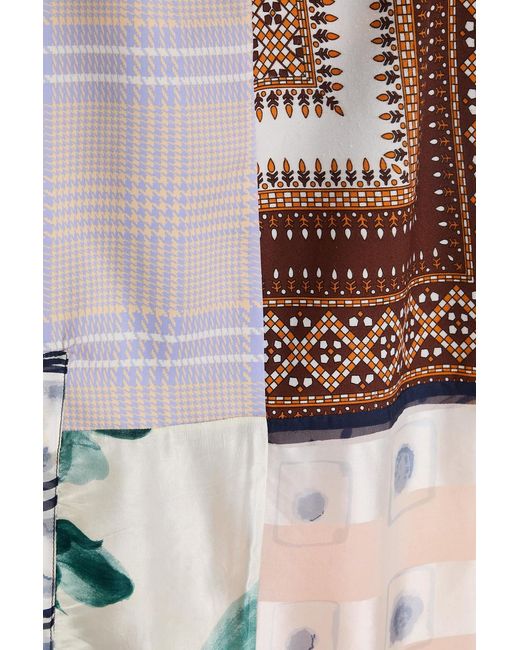 Conner Ives White Reconstituted Printed Silk-blend Pencil Skirt