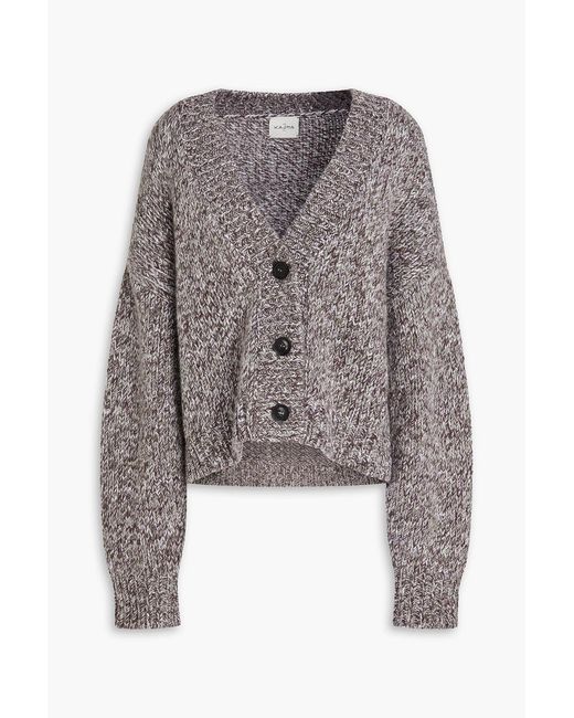 LeKasha Brown Kamal Marled Cashmere Cardigan