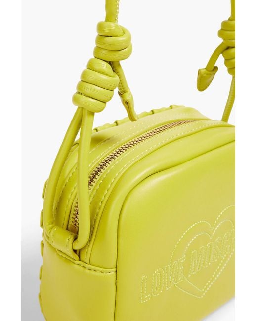 Love Moschino Yellow Woven Faux Leather Shoulder Bag