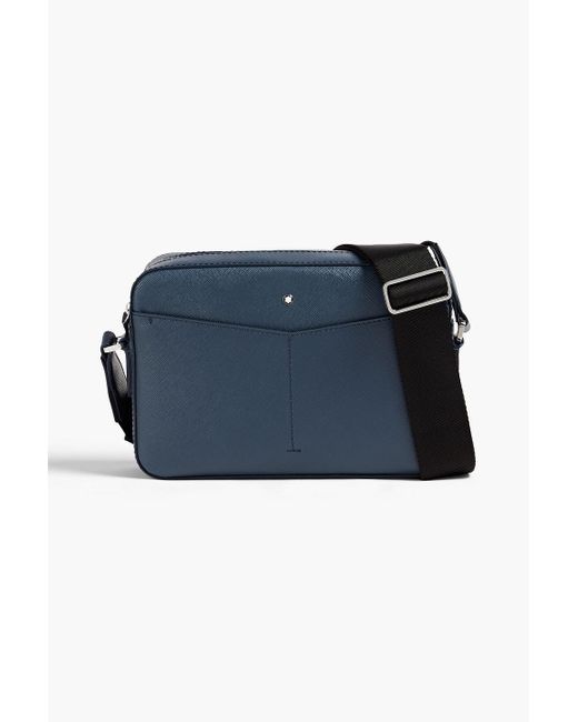 Montblanc Blue Textured-leather Camera Bag for men