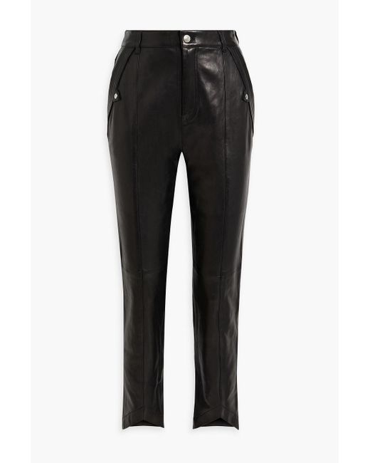 IRO Black Fotsy Leather Slim-leg Pants