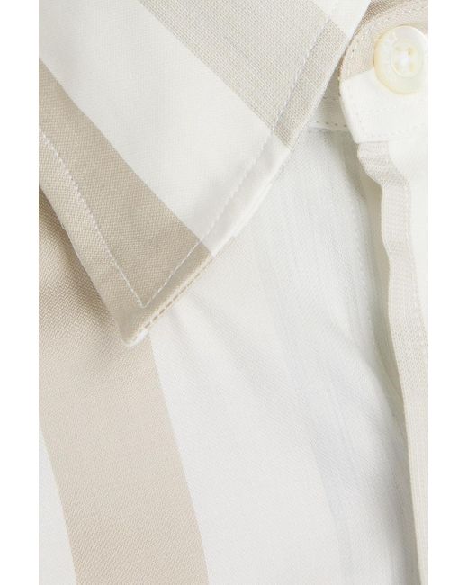 Canali White Striped Cotton-poplin Shirt for men