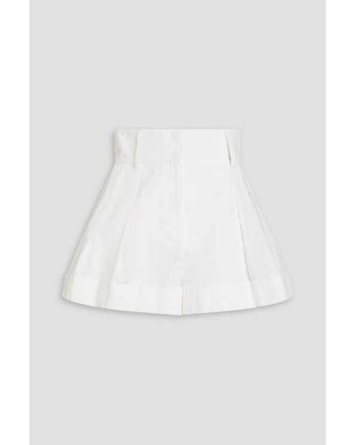 Valentino Garavani White Cotton-faille Shorts