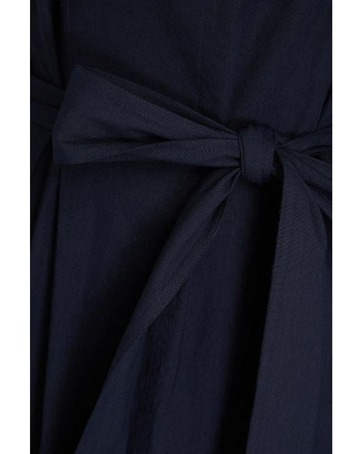 Vince Blue Linen-blend Midi Dress