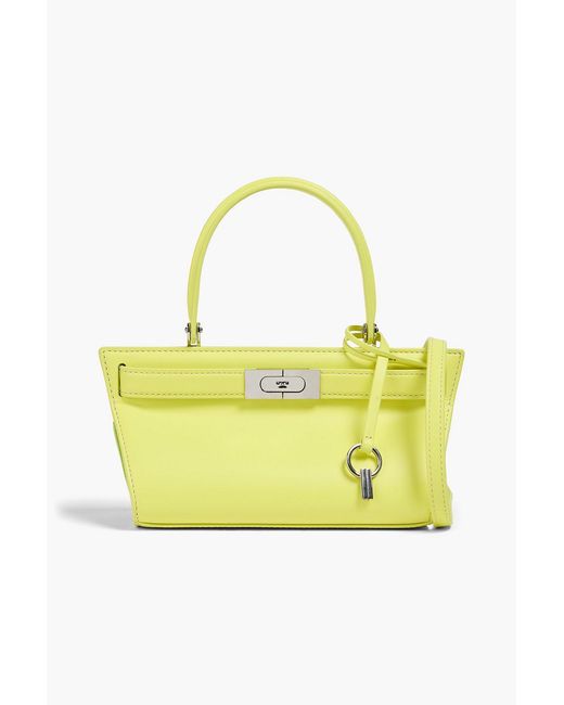 Tory Burch Yellow Petite Lee Radziwill Cat Eye Matte-leather Tote