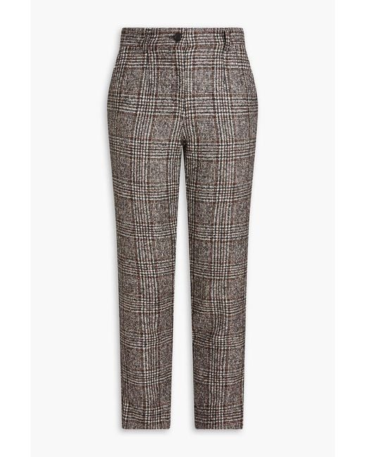 Dolce & Gabbana Gray Prince Of Wales Checked Wool-Blend Slim-Leg Pants