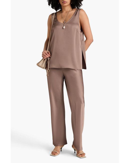 A.Emery Brown Satin Top