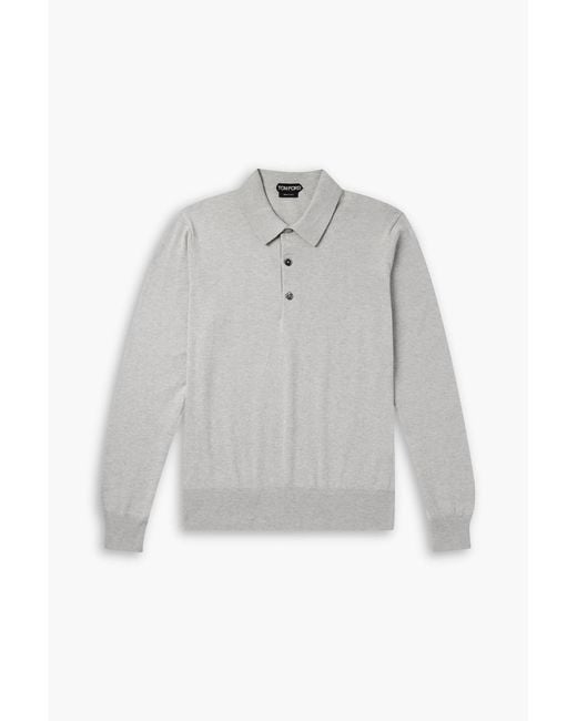 Tom Ford Gray Slim-Fit Cotton Polo Shirt for men