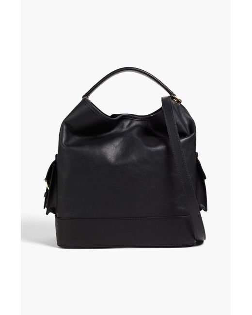 Alberta Ferretti Black Leather Bucket Bag
