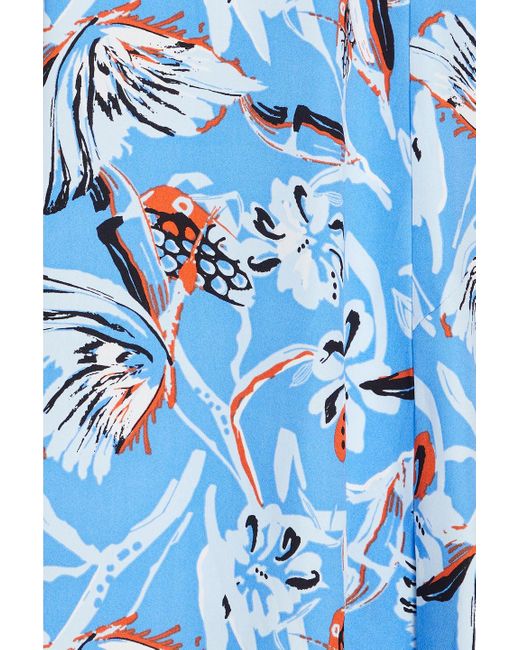 Diane von Furstenberg Blue Joanna midikleid aus crêpe mit floralem print