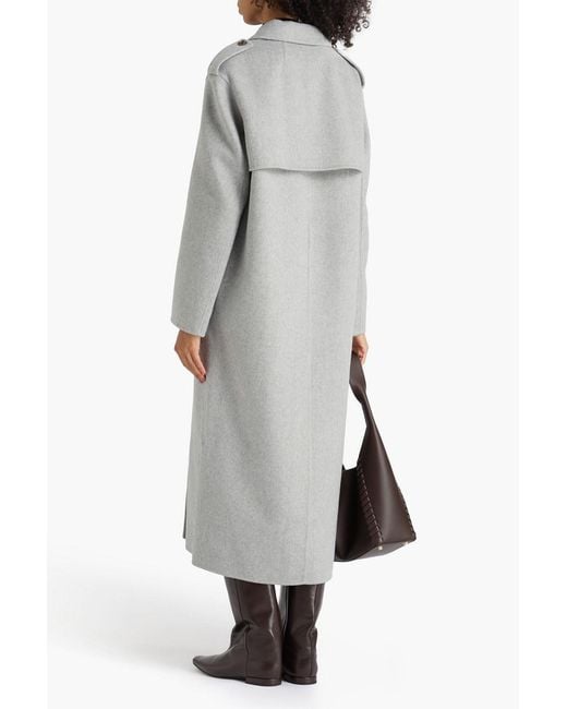 Theory Gray New Divide Double-breasted Wool And Cashmere-blend Felt Coat