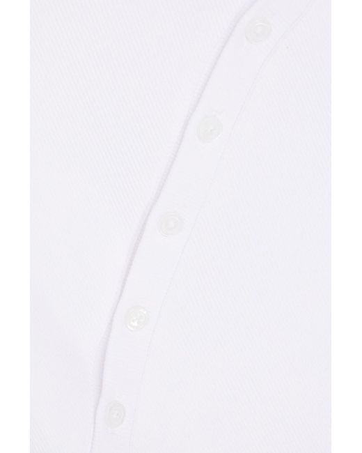 Jonathan Simkhai White Tinsley One-shoulder Chiffon-paneled Jersey Midi Dress