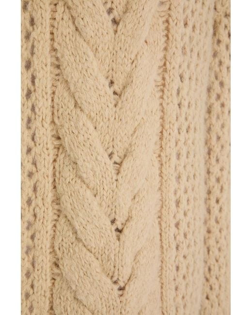 Brunello Cucinelli Natural Cable-Knit Alpaca-Blend Sweater