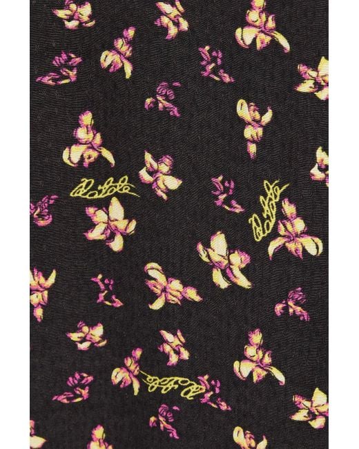 ROTATE BIRGER CHRISTENSEN Black Floral-print Jacquard Mini Slip Dress