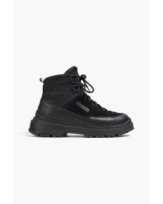 Canada Goose Black Journey Shell, Suede And Leather Hiking Boots for men