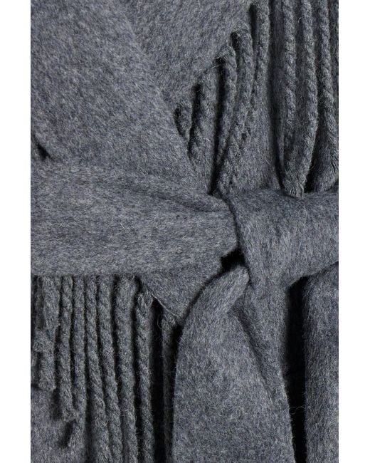 Jonathan Simkhai Gray Rowen Fringed Wool-blend Felt Coat