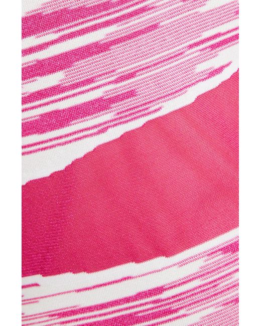Missoni Pink Maxi-strickkleid mit intarsienmuster