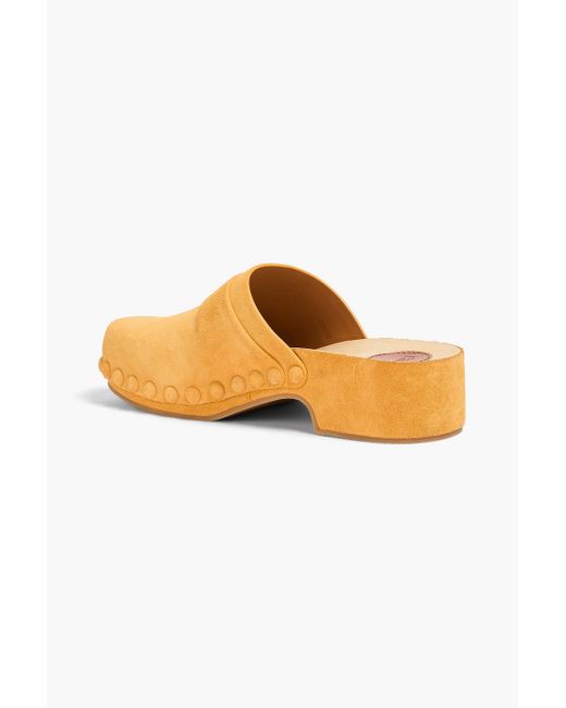 Chloé Orange Joy Suede Clogs