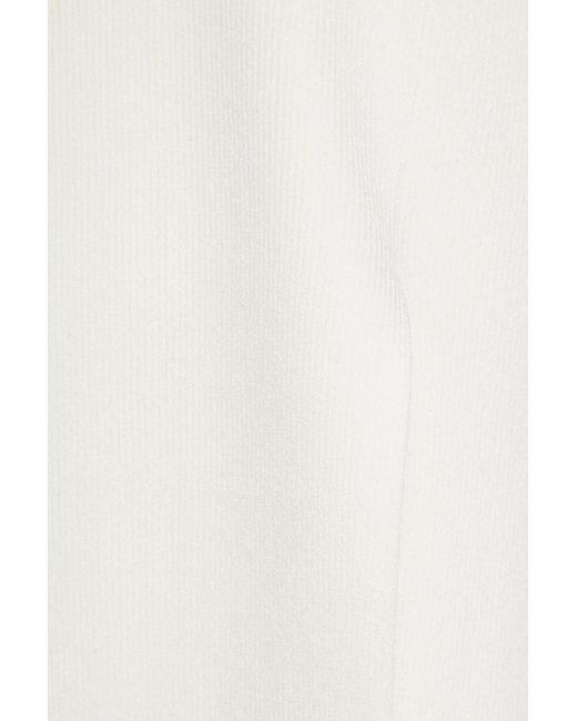 Galvan White Cutout Ribbed-knit Maxi Dress