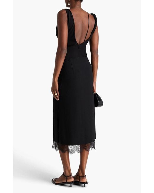 Totême Black Draped Jersey Top