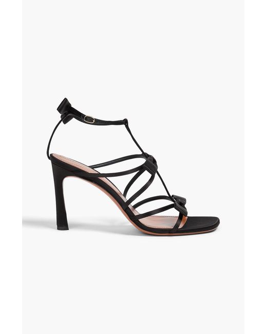 Zimmermann White Tux 85 Bow-Detailed Satin Sandals
