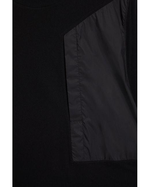 Rick Owens Black Shell-paneled Cotton-jersey T-shirt for men
