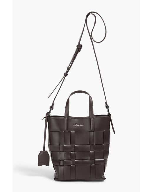3.1 Phillip Lim Black Odita Woven Leather Bucket Bag