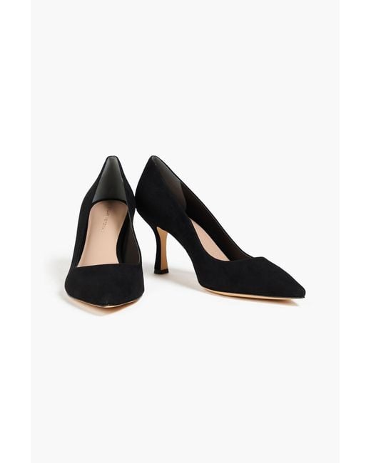 Stuart Weitzman Black Isla 75 Suede Pumps