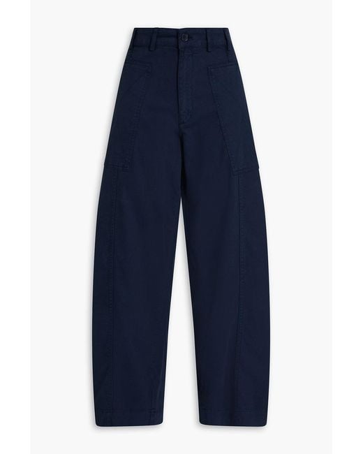 YMC Blue peggy Cotton-blend Canvas Wide-leg Pants