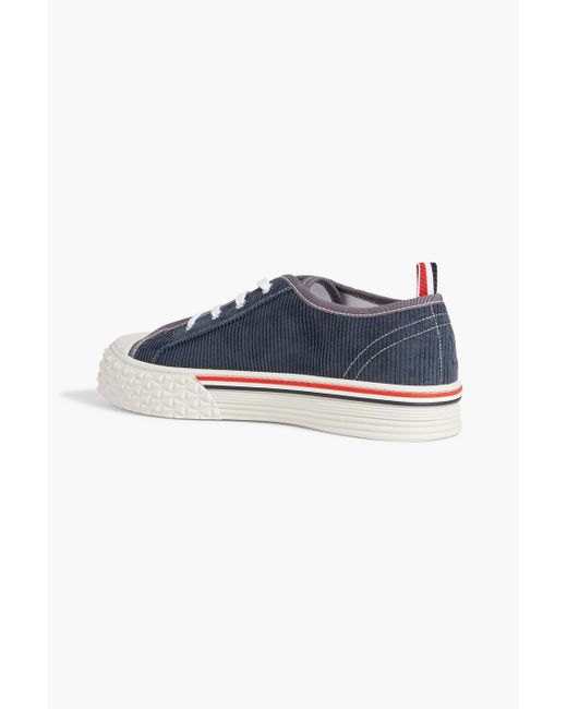 Thom Browne Blue Collegiate Corduroy Sneakers for men
