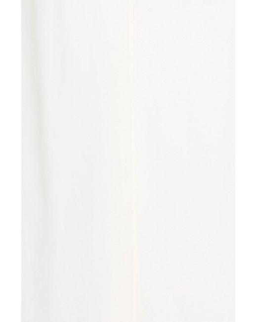 Vince White Silk-Blend Twill Blouse