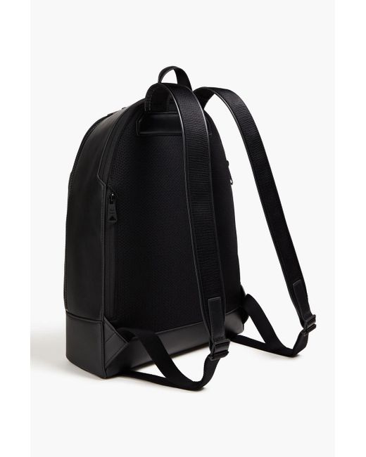 Paul Smith Black Striped Leather Backpack for men
