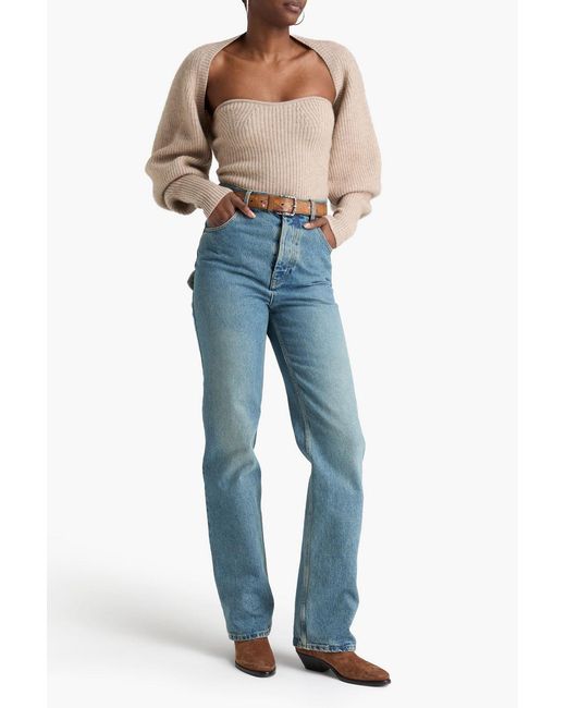 Isabel Marant Natural Blaze Strapless Wool And Cashmere-blend Top
