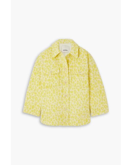 Isabel Marant Yellow Odelino Leopard-print Wool Jacket