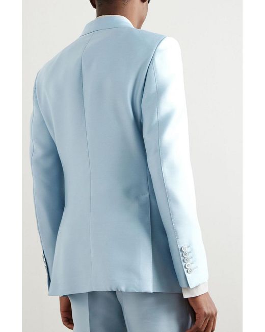 Tom Ford Blue Wool, Mohair And Silk-Blend Blazer for men
