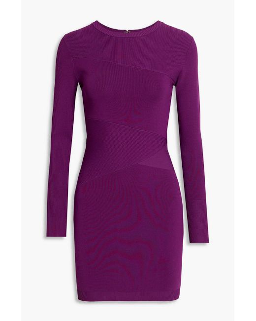 retroféte Synthetic Sanja Ribbed-knit Mini Dress in Purple | Lyst UK