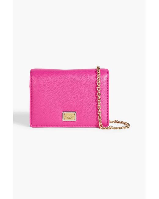 Dolce & Gabbana Pink Pebbled-leather Wallet
