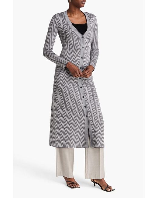 Missoni Gray Metallic Crochet-Knit Cardigan