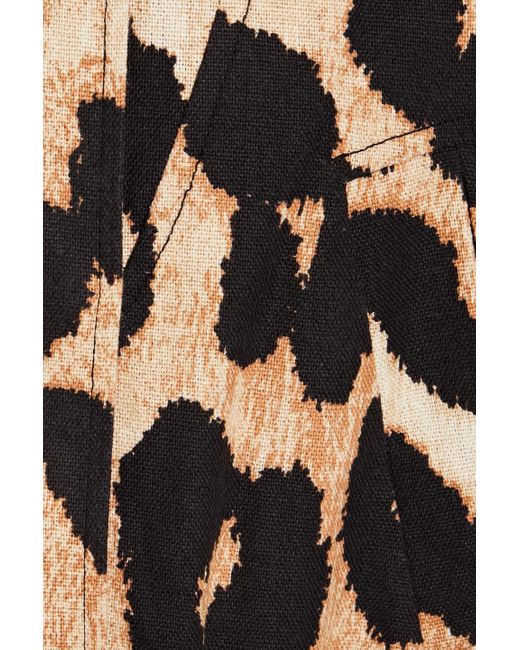Ganni Black Jacke aus canvas mit leopardenprint