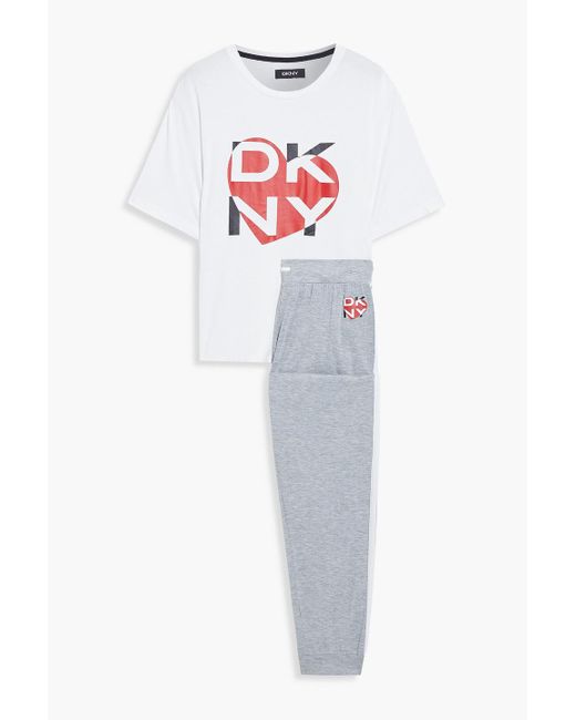 DKNY Pyjama aus stretch-jersey mit print in Grau | Lyst DE