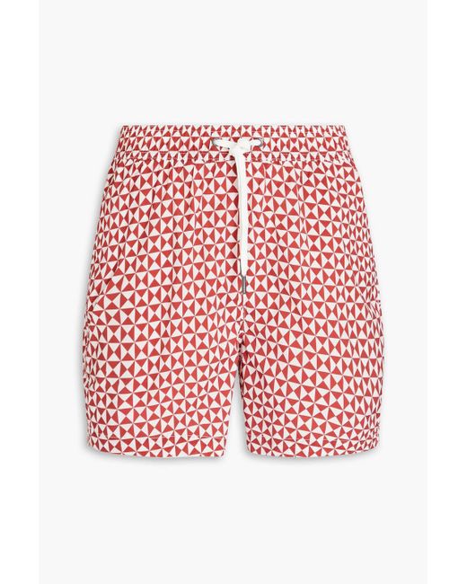 Onia Red Charles Short-length Printed Swim Shorts for men