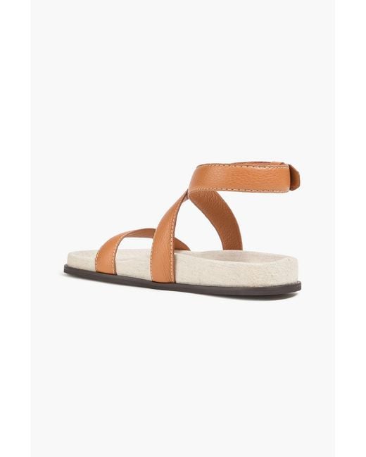 Totême Brown Pebbled-Leather Sandals