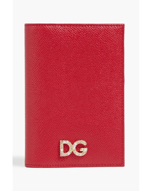 Dolce & Gabbana Red Pebbled-leather Passport Cover