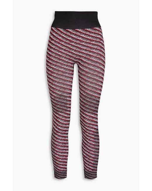 Adidas By Stella McCartney Red Jacquard-knit leggings