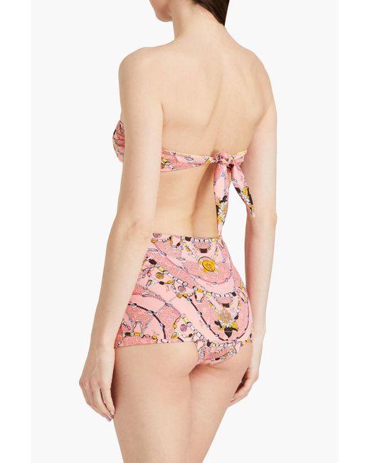 Emilio Pucci Pink Printed Bandeau Bikini