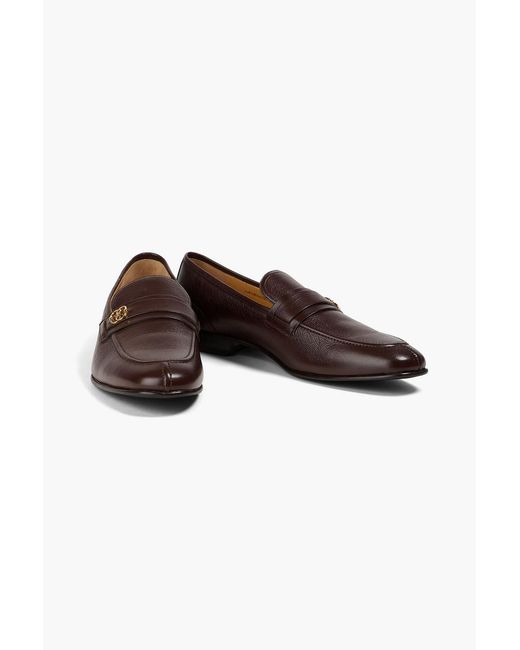 Bally Brown Sadei Embellished Leather Loafers for men