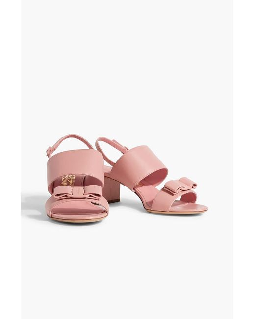 Ferragamo Giulia Slingback Leather Sandals in Pink Lyst